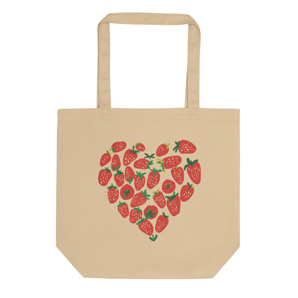 Strawberry Bag, Strawberry Tote, Organic Cotton, Farmers Market, Botanical, Plant Lovers, Teacher