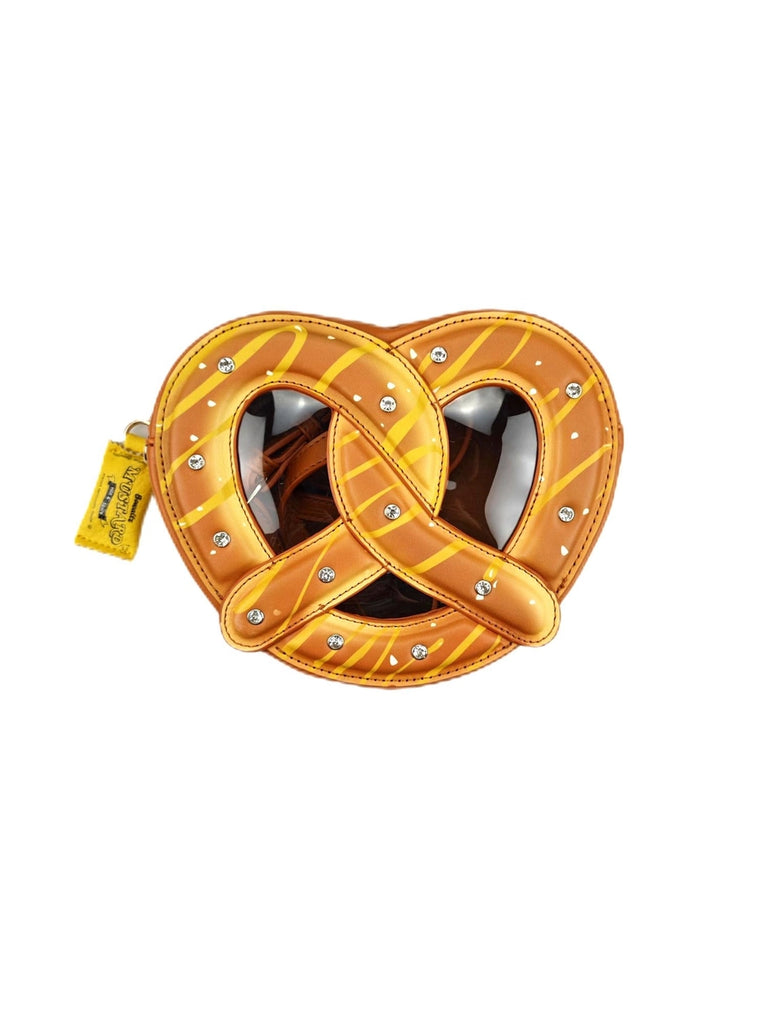 pretzel purse bag on white background