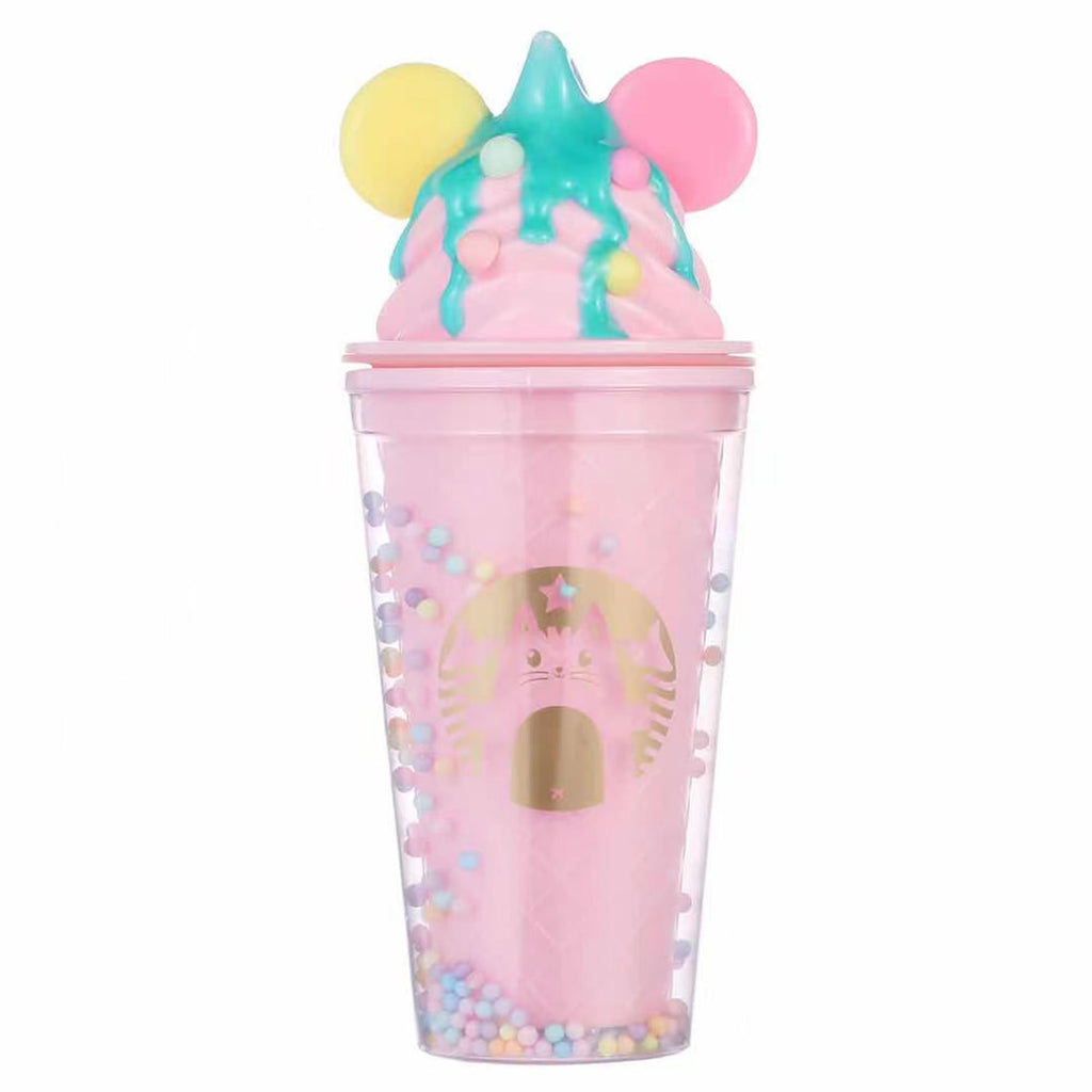 pink disney cat starbucks ice cream tumbler cup unique birthday gift idea for women