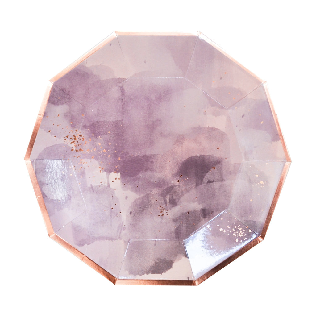 purple pink and rose gold modern decagon party places for birthday parties and showers