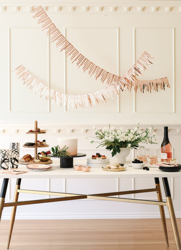 rose gold foil party garland 
