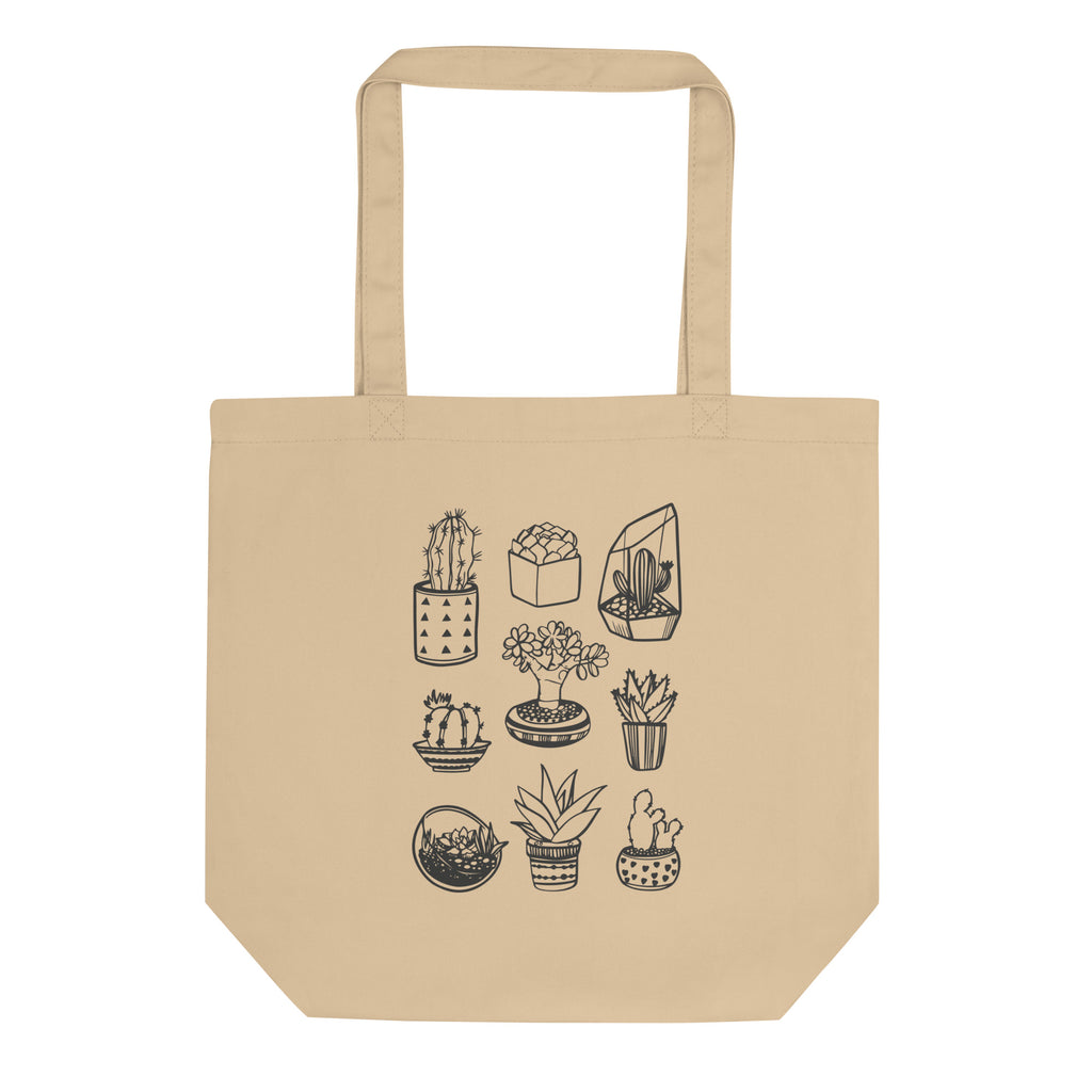 Potted Plant Tote Bag, Crazy Plant Lady, Reusable Grocery Bag, Farmer's Market, Cottagecore