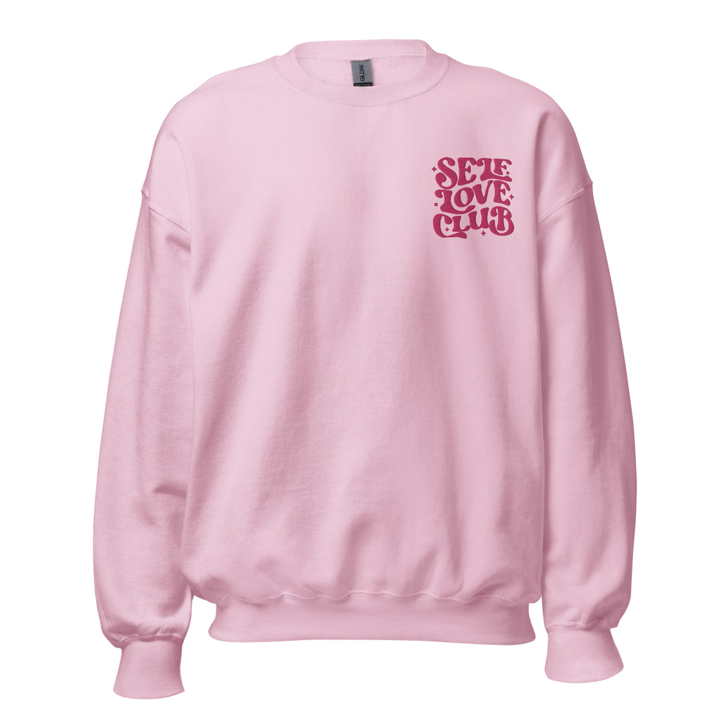 pink self love club crewneck sweatshirt